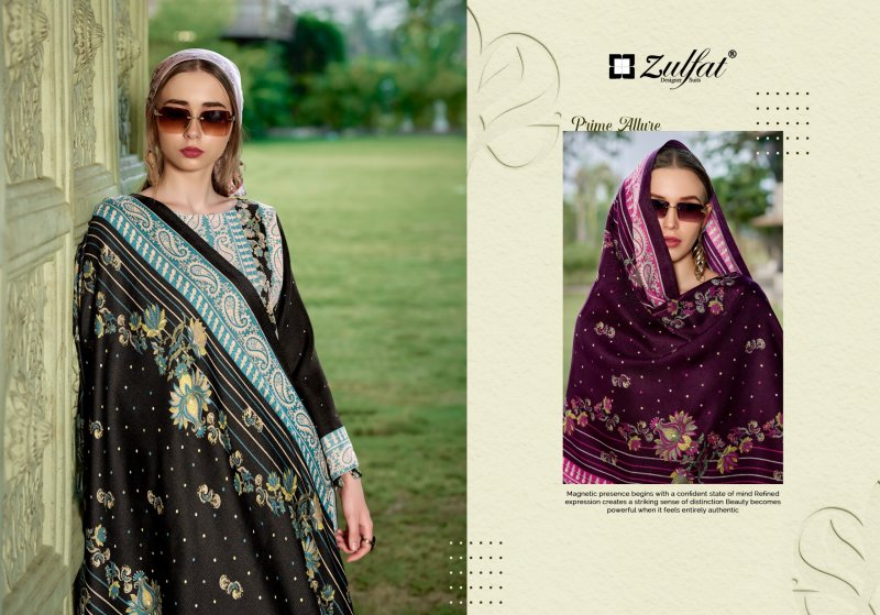 Shahinoor By Zulfat Pure Woollen Pashmina Dress Material 
